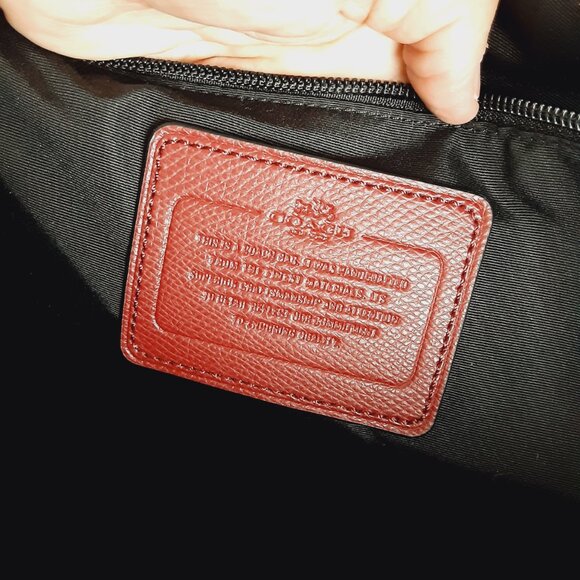 Coach #71681 Crossgrain Leather Briefcase Slim Brief Red Laptop Case Crossbody - Picture 11 of 16